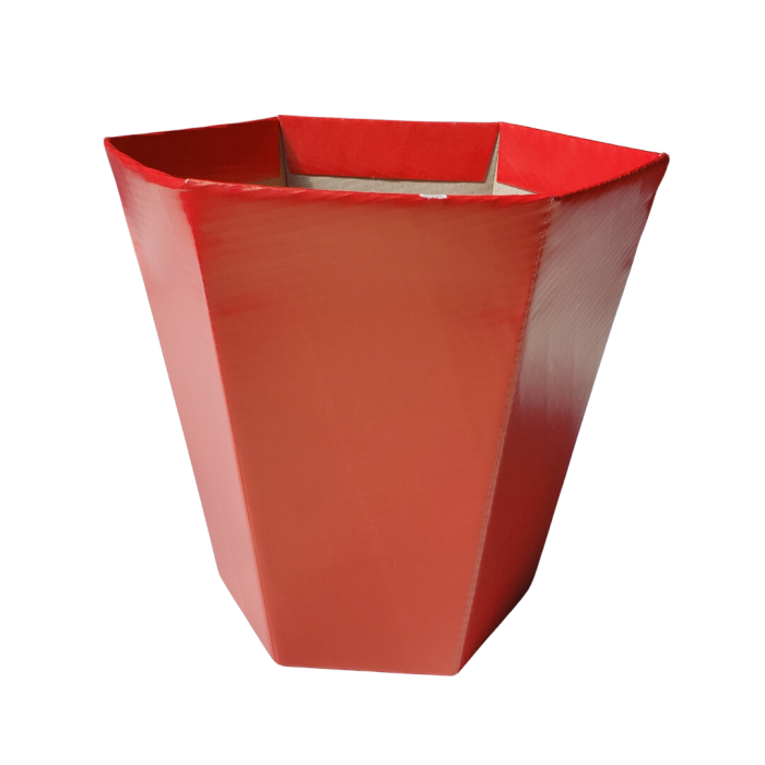 Cachepot Sextavado Liso Vermelho