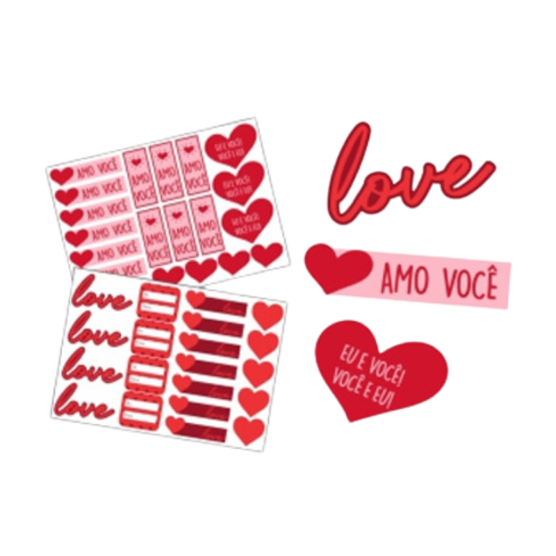 Cartela Adesivos Amor/Namorados (Dia Das Mães)