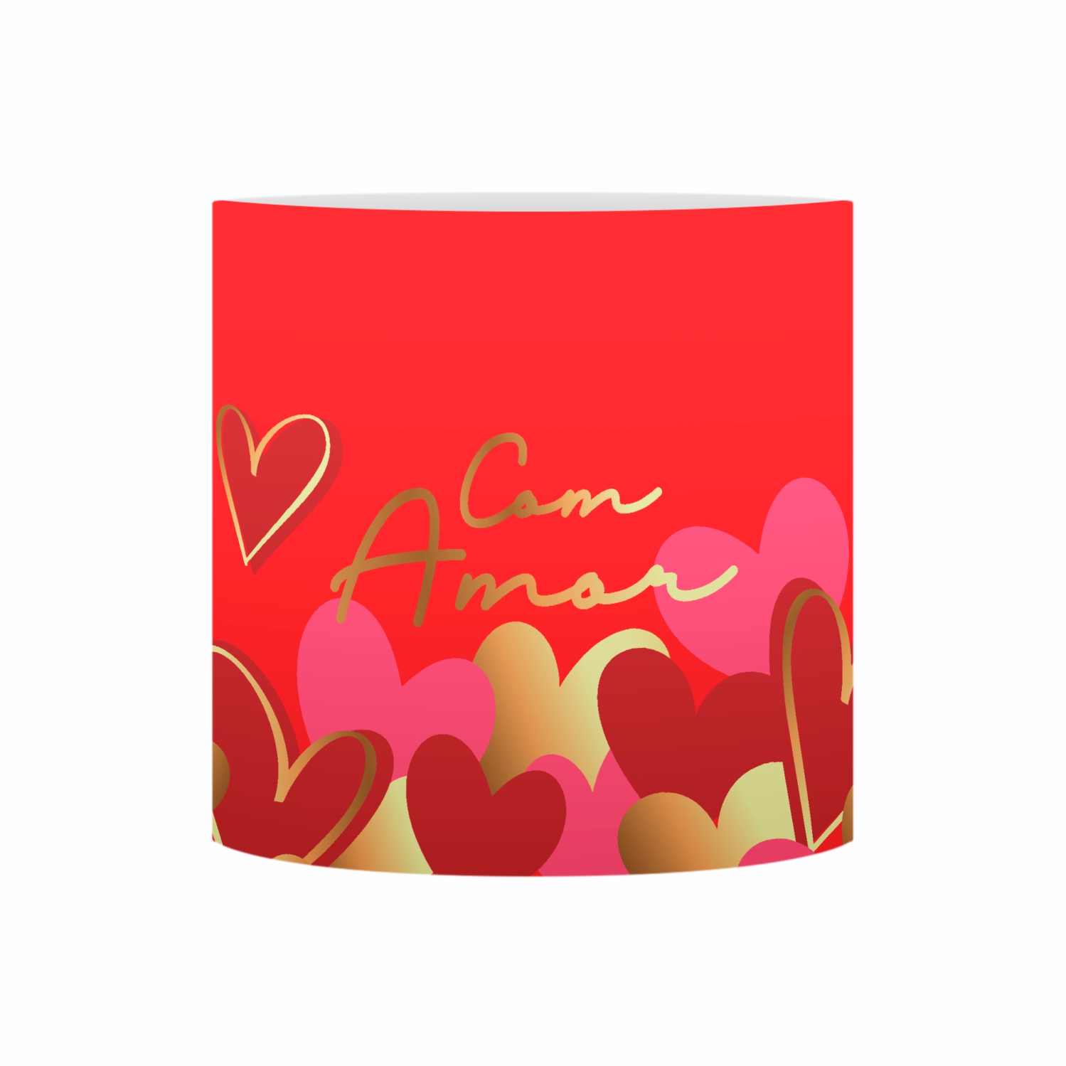 Cachepot Acrilico Com Amor Vermelho