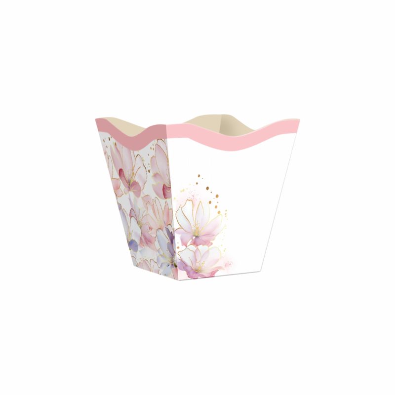 Cachepot Vintage Bloom Branco/Rosa