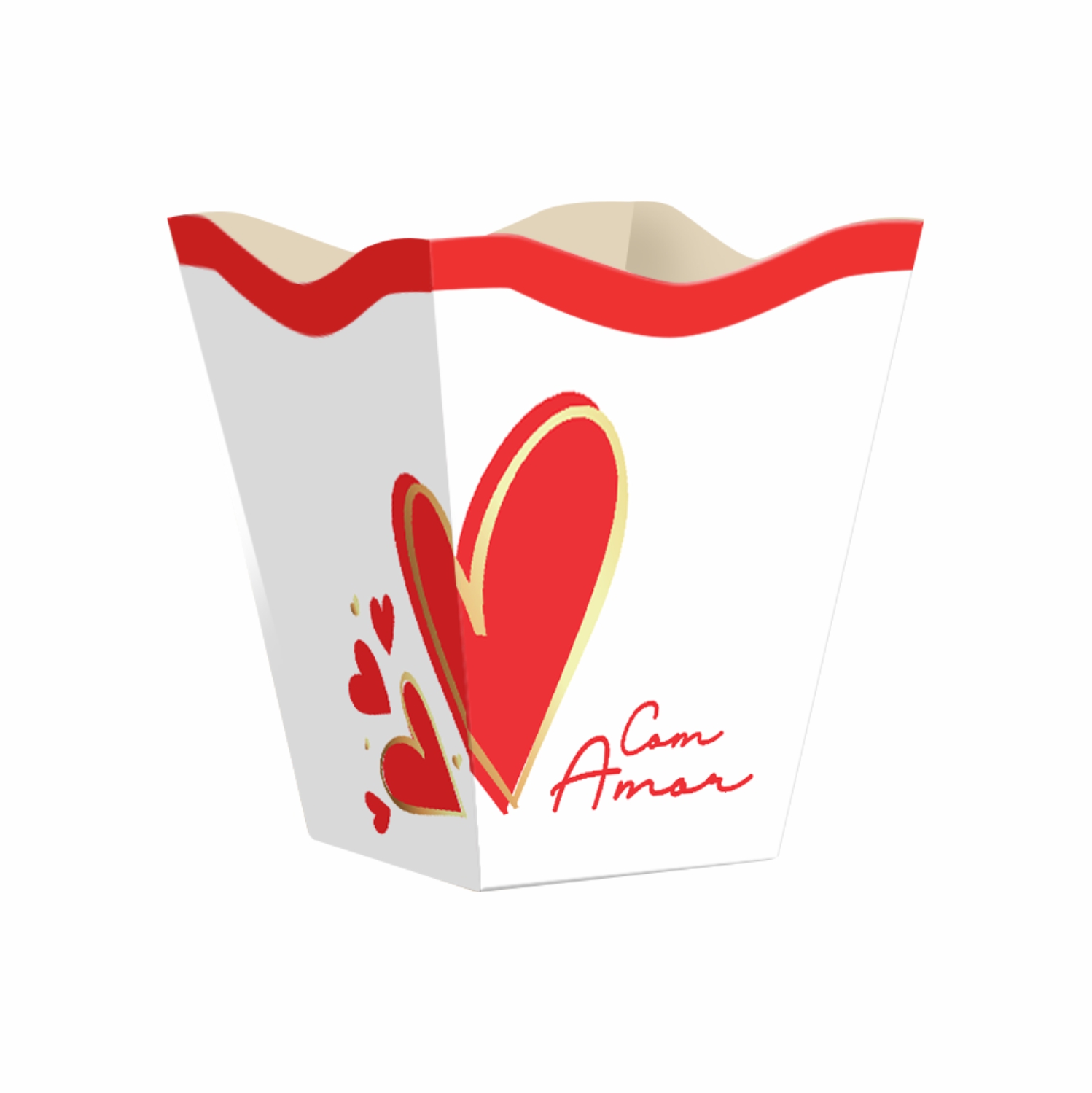 Cachepot Vintage Com Amor Branco