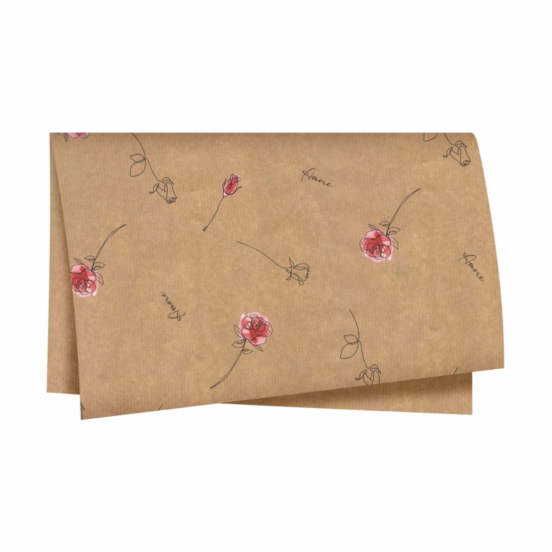 Papel Kraft Amore Natural/Vermelho