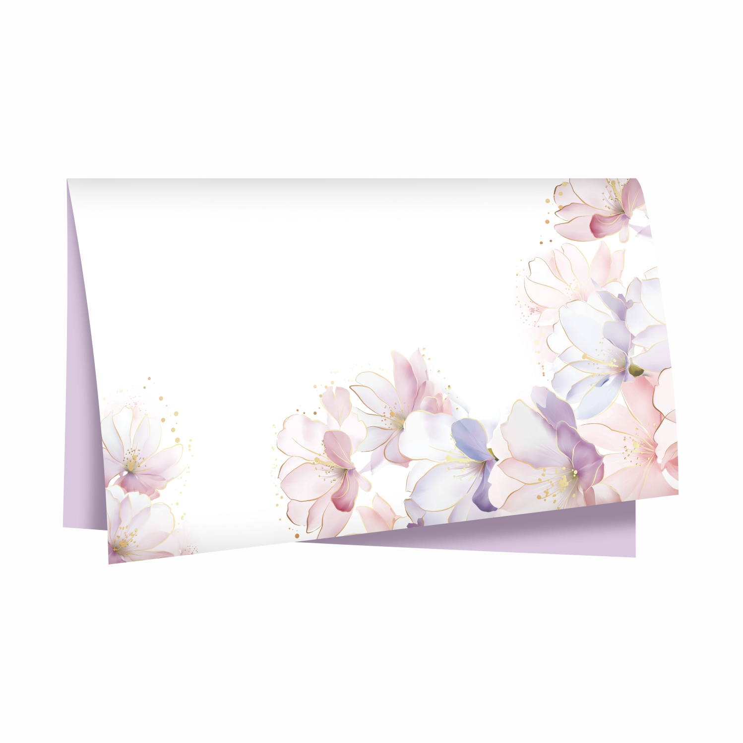 Poli Quadrado Dupla Face Bloom Branco/Lilás