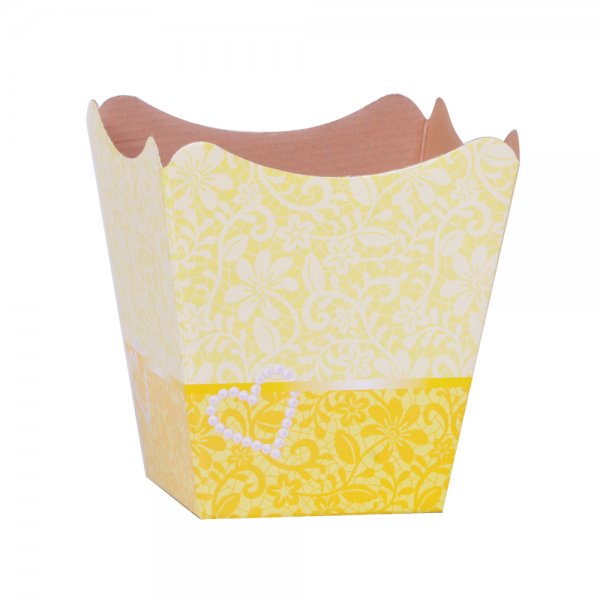 Cachepot Paper Pote 15 Renda Amarelo