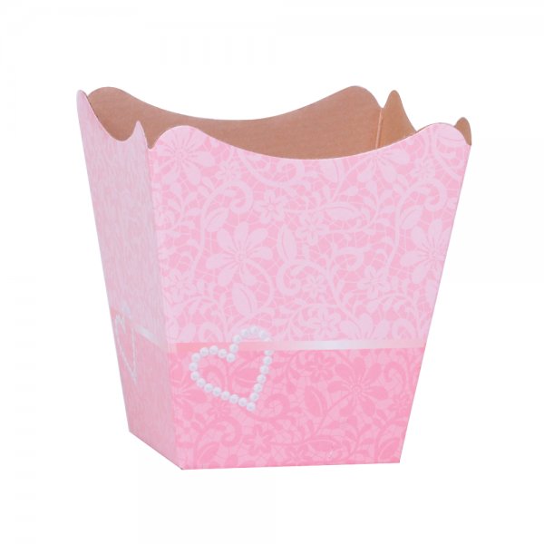 Cachepot Paper Pote 15 Renda Rosa