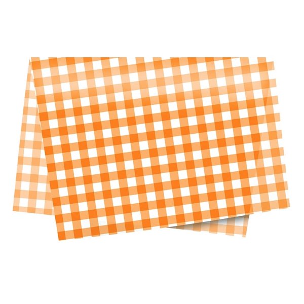 Papel de Seda Xadrez Laranja