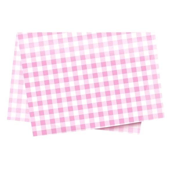 Papel de Seda Xadrez Rosa