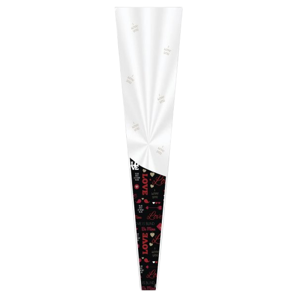 Botão Cone Transparente Love Preto