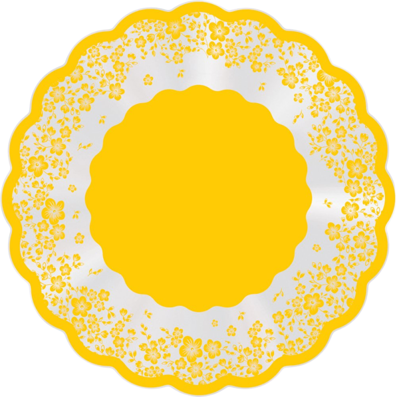Poli Redondo Flower Amarelo