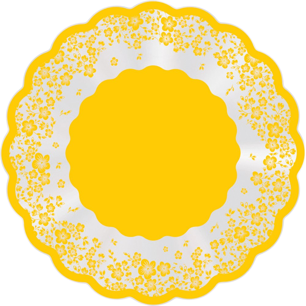 Poli Redondo Flower Amarelo