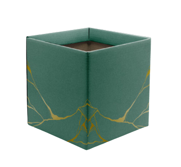 Cachepot Quadrado Pote 15 Mármore Verde Kraft
