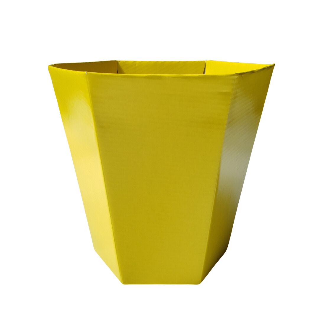 Cachepo Sextavado Liso Amarelo