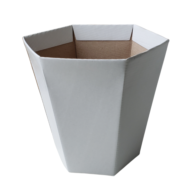 Cachepo Sextavado Liso Branco