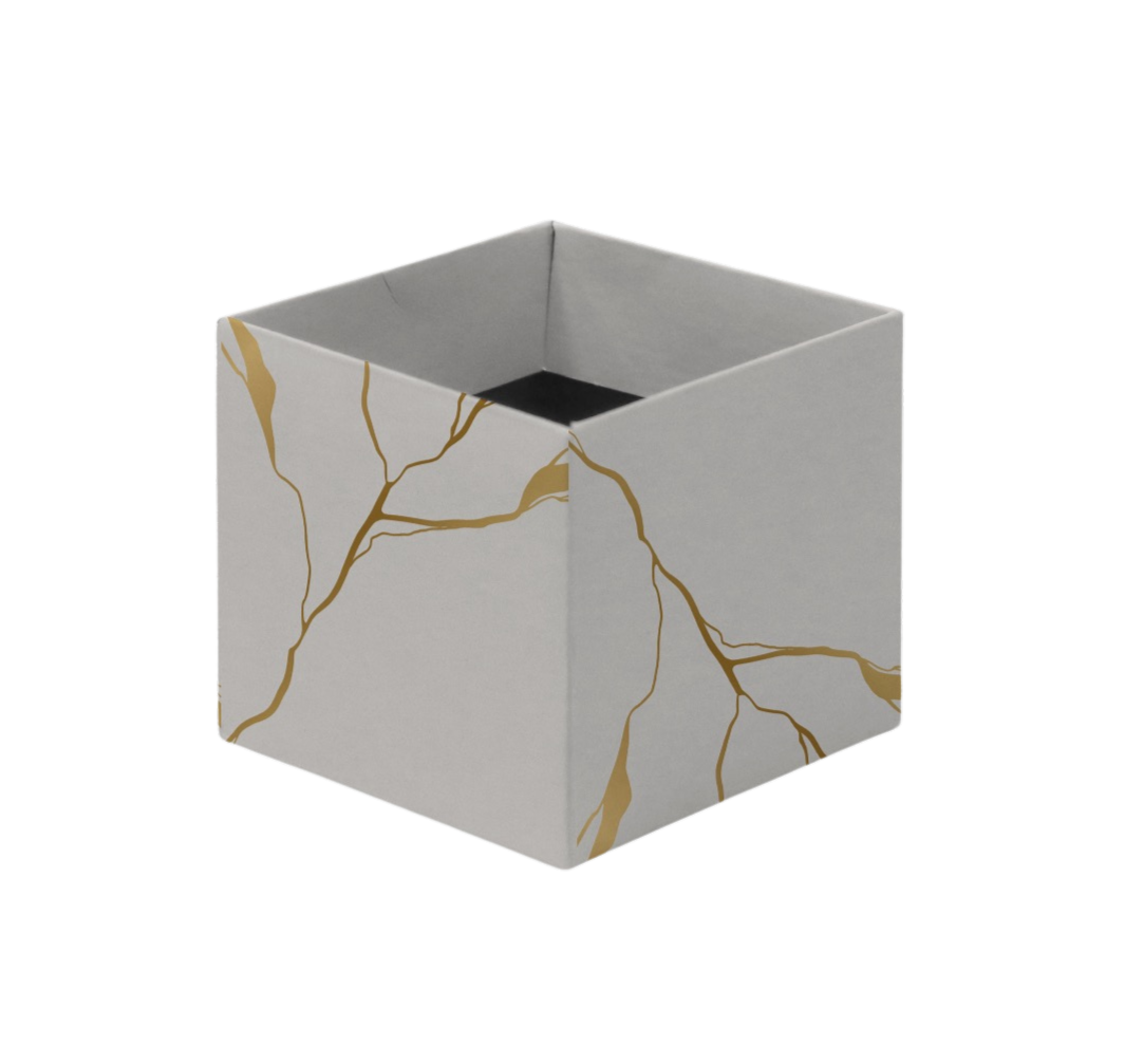 Cachepot Quadrado Pote 15 Mármore Branco