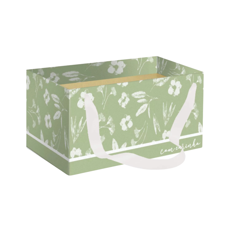 Caixa Kit Flor De Algodão Verde Chá