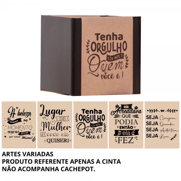 Cinta Cover P/ Cachepot Pote 15 Quadrado Dia Da Mulher (Dia Da Mulher)