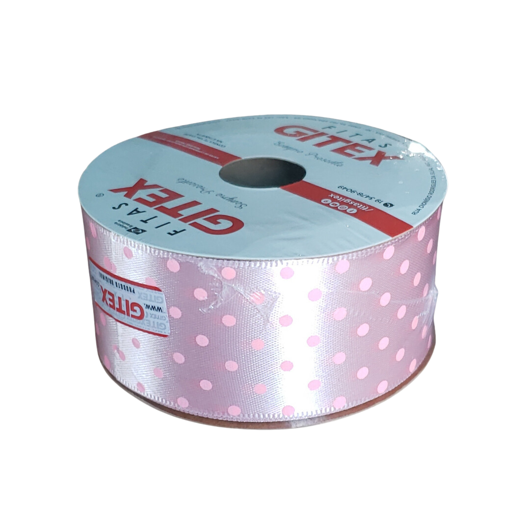 Fita De Cetim Rosa Claro Poa Rosa