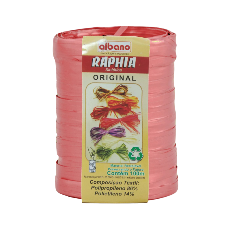 Raphia Maxi Sintética Rose Metálico