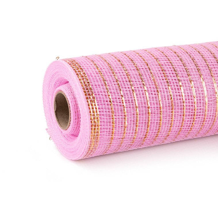 Tela Plástica Rosa C/ Fio Ouro