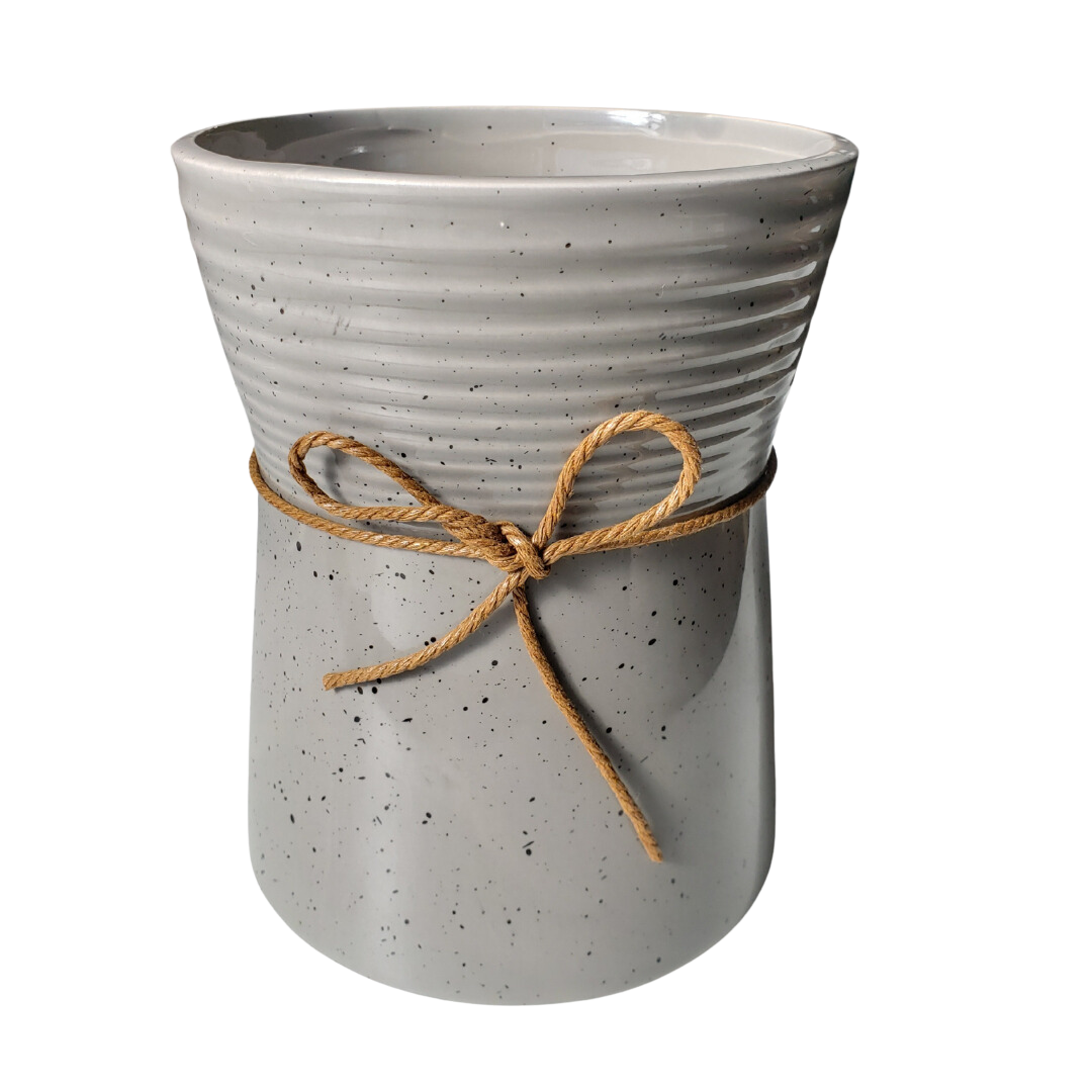Vaso De Cerâmica Granilite Cinza