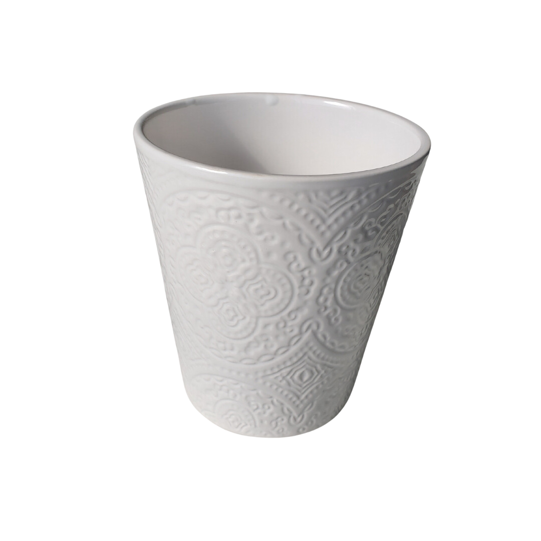Vaso Dolomita Mandala Branco