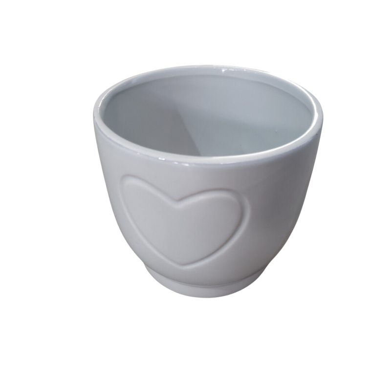 Vaso Dolomita Coração Cinza