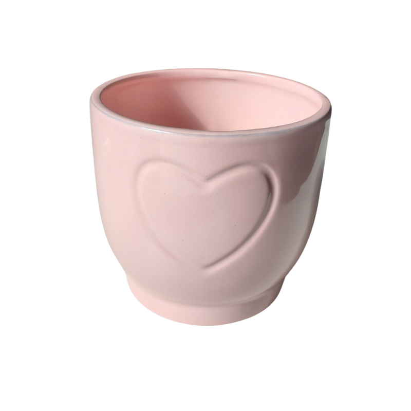 Vaso Dolomita Coração Rosa