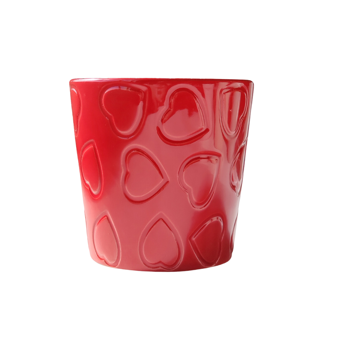 Vaso Dolomita Hearts Vermelho