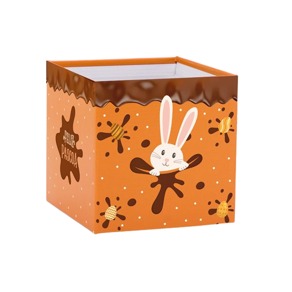 Cachepot Paper Quadrado Pote 15 Páscoa Chocolatier (Páscoa)