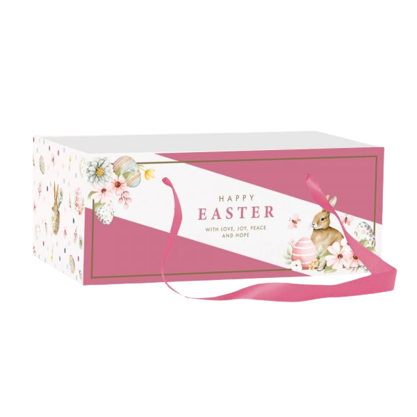 Cachepot Paper Retangular Com Alça Hotstamping Hope (Páscoa)