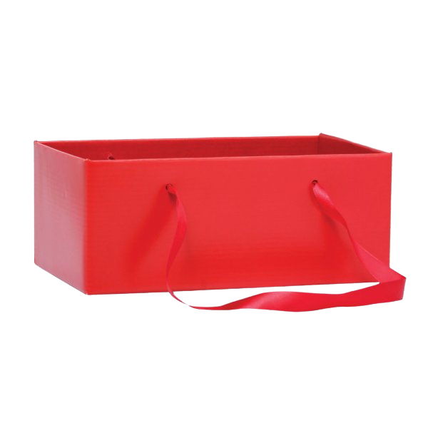 Cachepot Paper Retangular Com Alça Vermelho