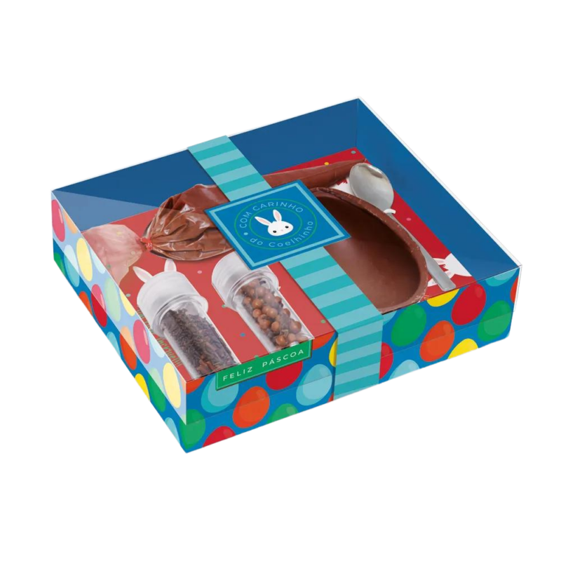 Caixa Kit Confeiteiro Coelhinho Sai Da Toca Azul 100g (Páscoa Kids)