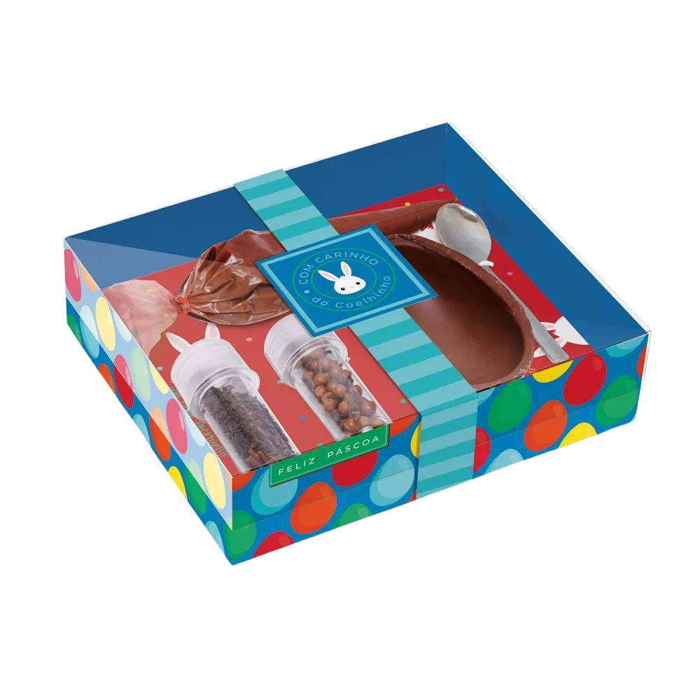 Caixa Kit Confeiteiro Coelhinho Sai Da Toca Azul 100g (Páscoa Kids)