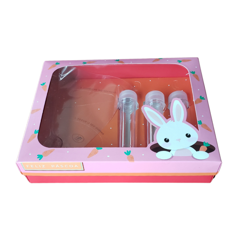 Caixa Kit Confeiteiro Coelho Sai Da Toca Rosa 150g (Páscoa Kids)