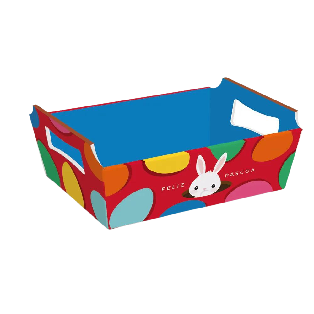 Cesta De Cartão Cerquinha Coelhinho Sai Da Toca G (Páscoa)