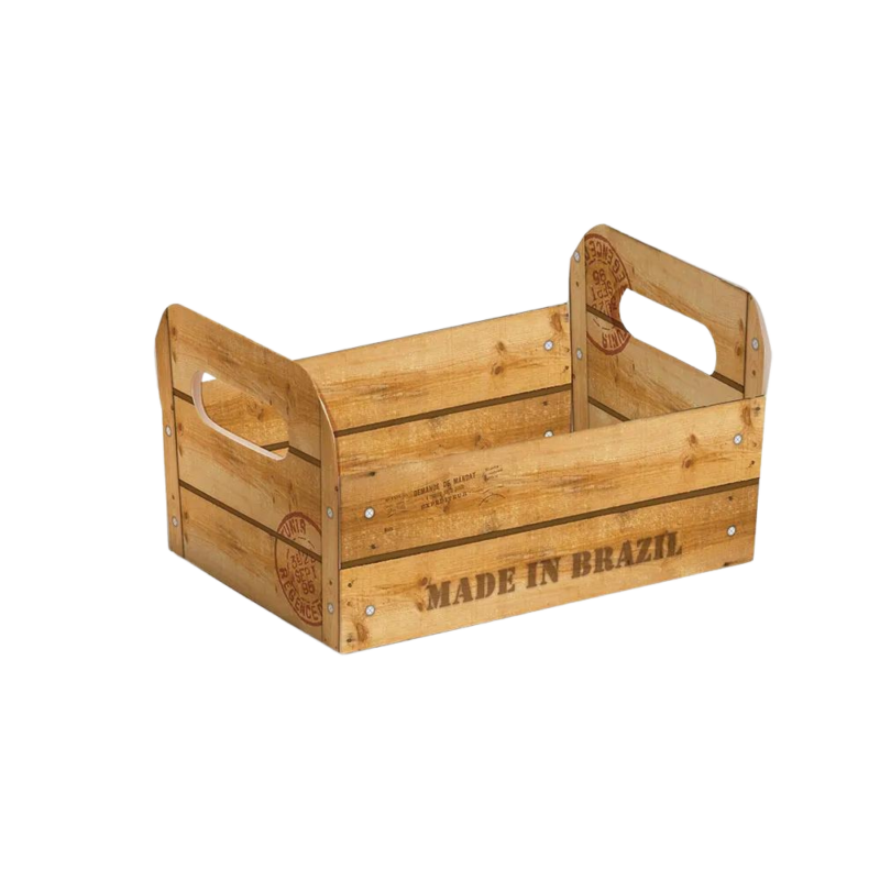 Cesta De Cartão Natural Marrom M