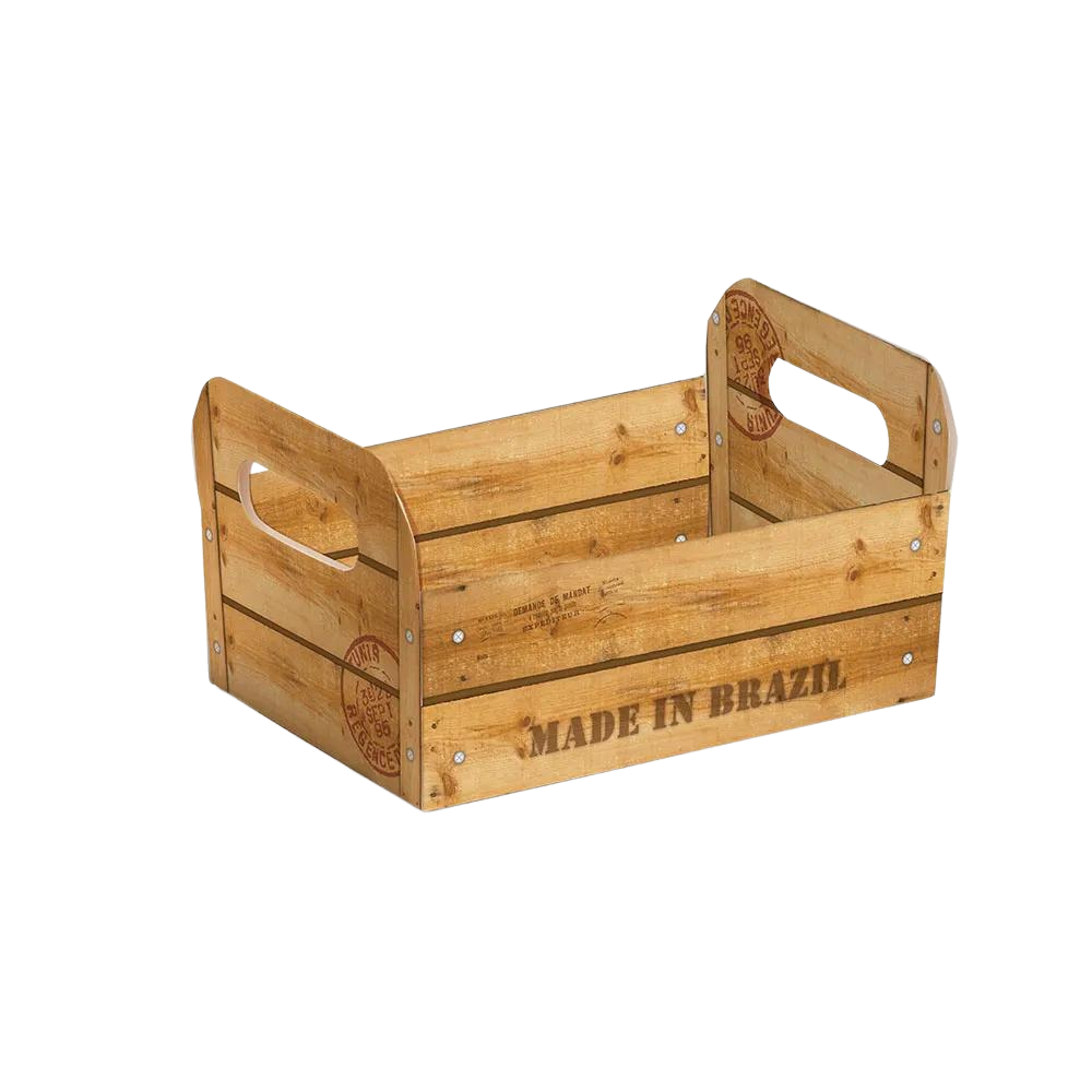 Cesta De Cartão Natural Marrom M