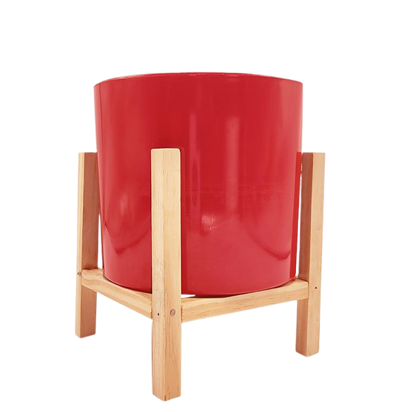 Cachepot Cilindro Acrílico Pote 15 Vermelho