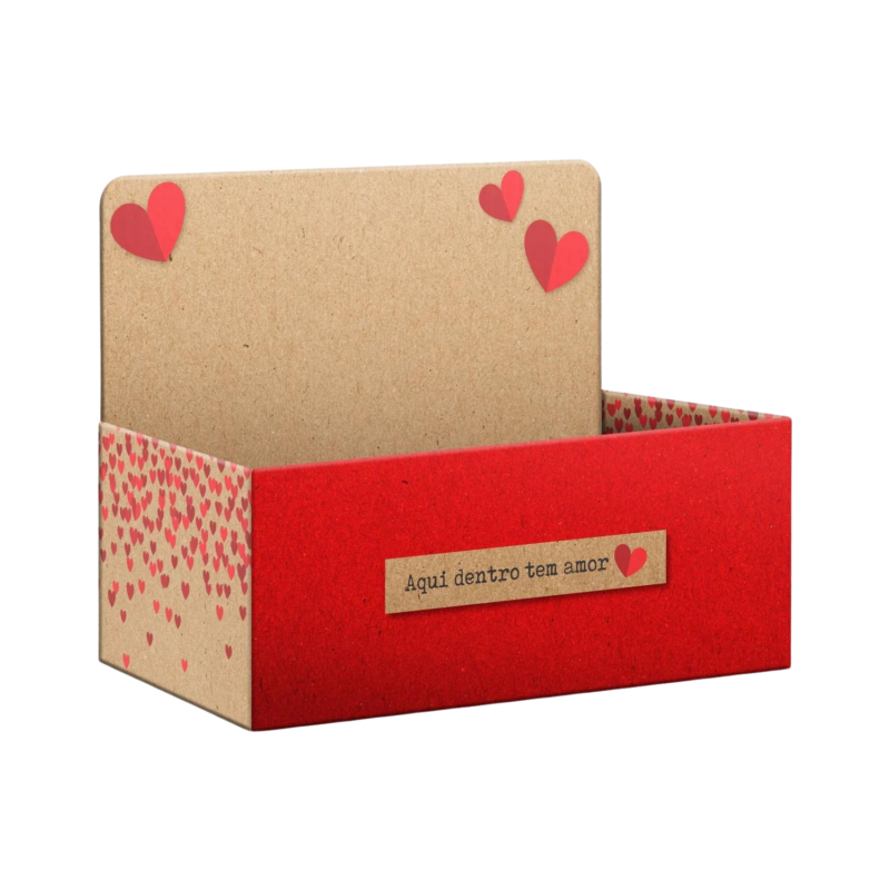 Caixa Display Chuva de Amor Natural/Vermelho