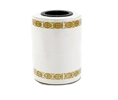 Fita Coroa Decorada Perolado Branco