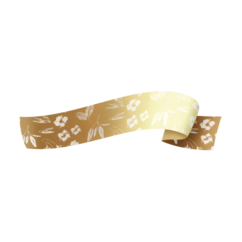 Fita Maxi Flor De Algodão Ouro/Branco