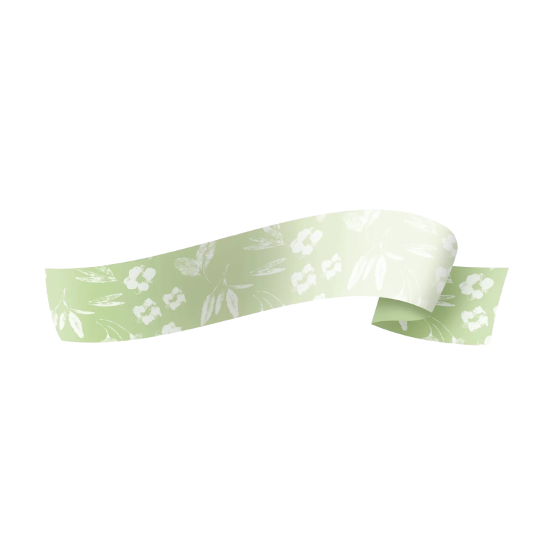 Fita Maxi Flor De Algodão Verde Chá/Branco