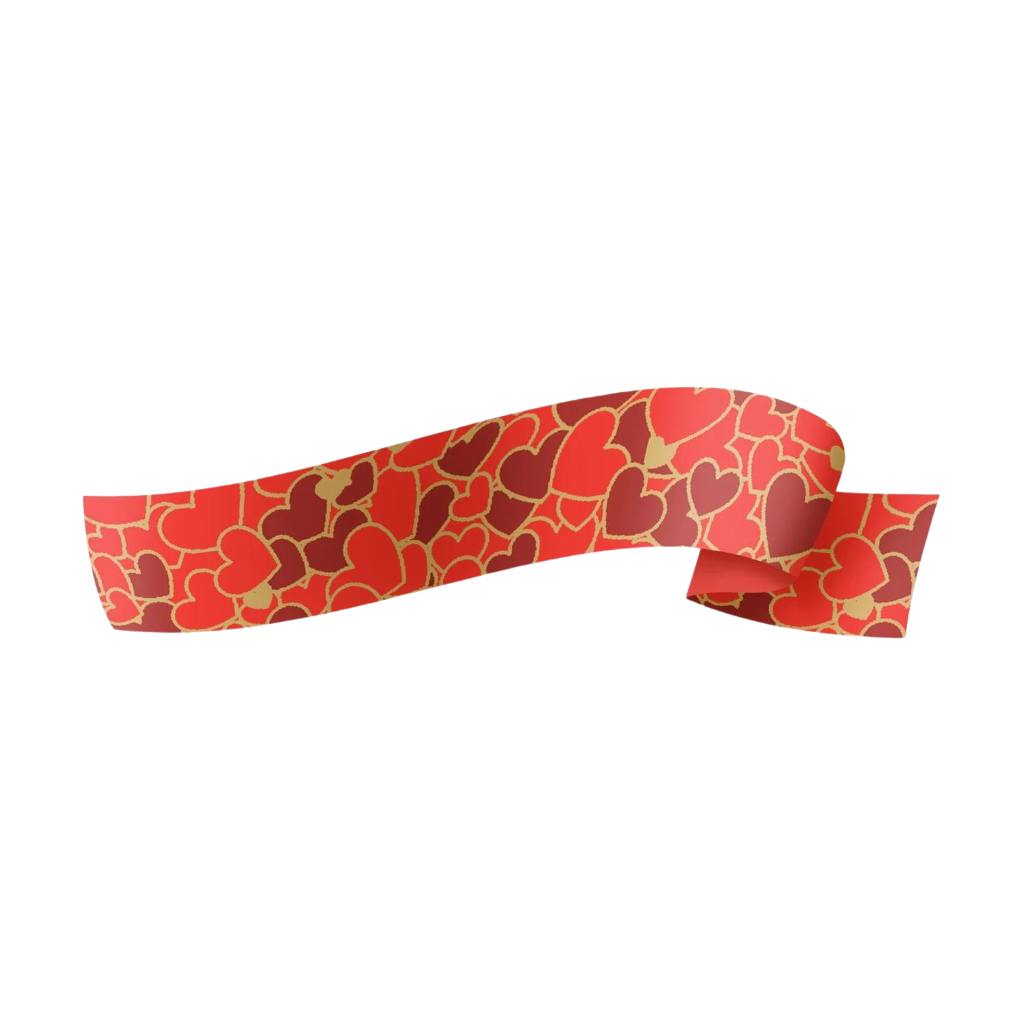 Fita Maxi Love You Vermelho/Ouro