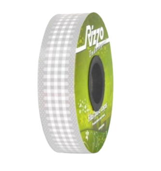 Fita Plástica Decorada Xadrez Branco