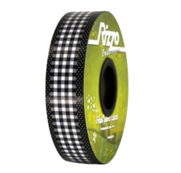 Fita Plástica Decora Xadrez Preto