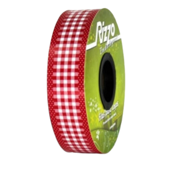 Fita Plástica Decorada Xadrez Vermelho