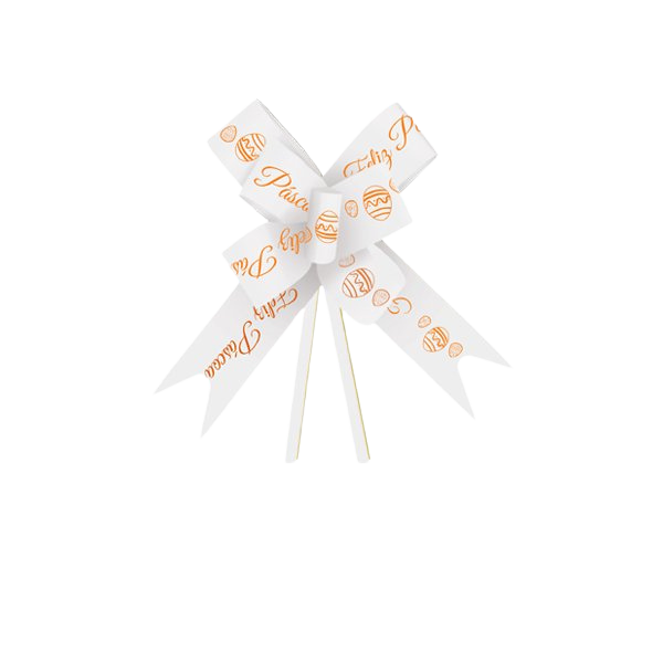 Laço Fácil Decorado 30MM Feliz Páscoa Laranja (Páscoa)