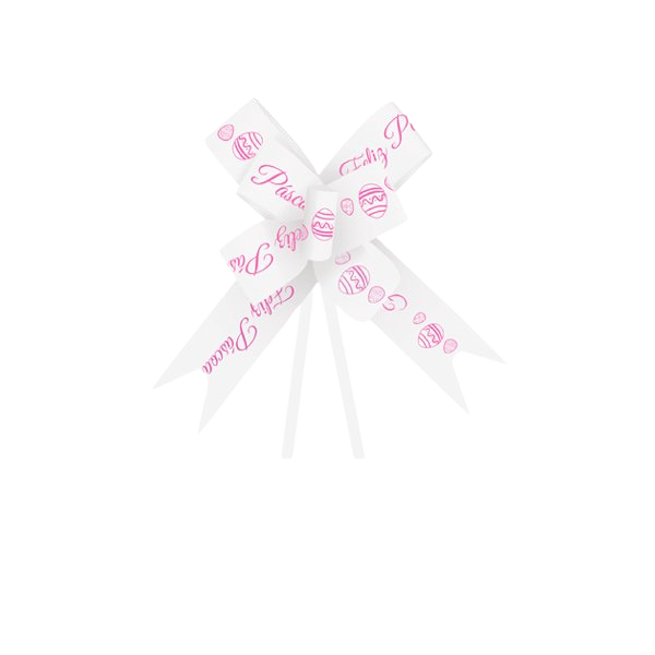 Laço Fácil Decorado 30MM Feliz Páscoa Rosa (Páscoa)
