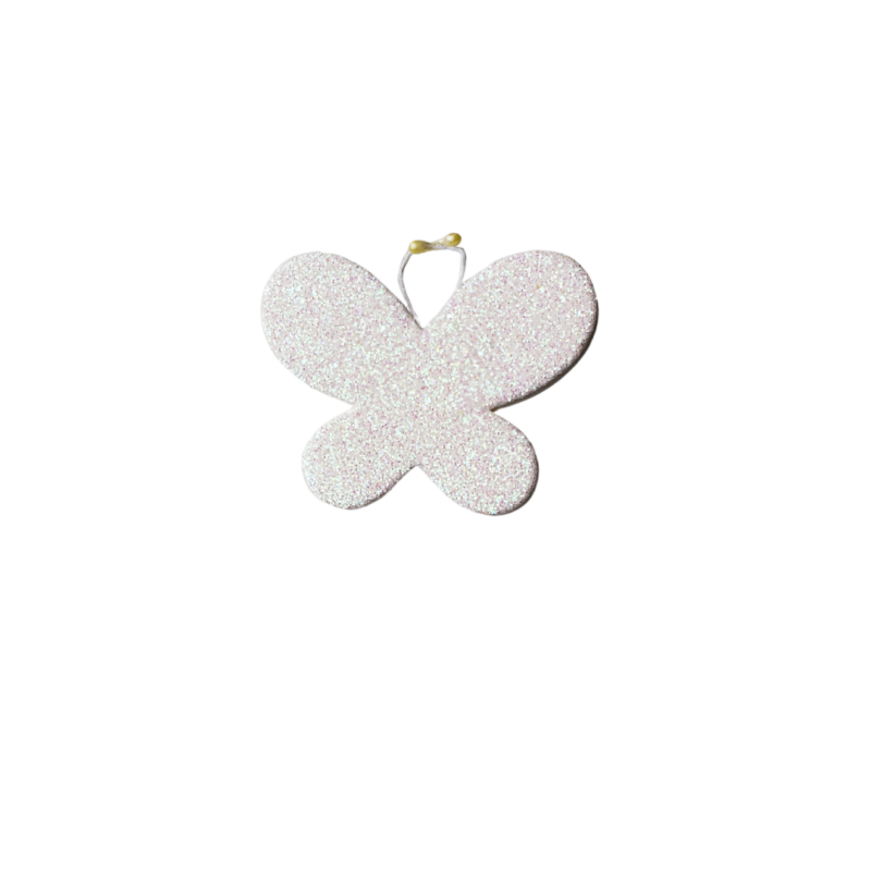 Pick Borboleta Glitter Branco
