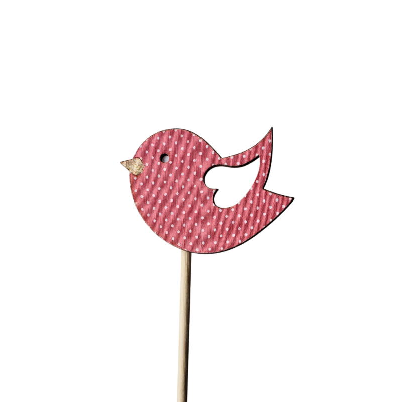 Pick Passarinhos Rosa Com Bolinhas